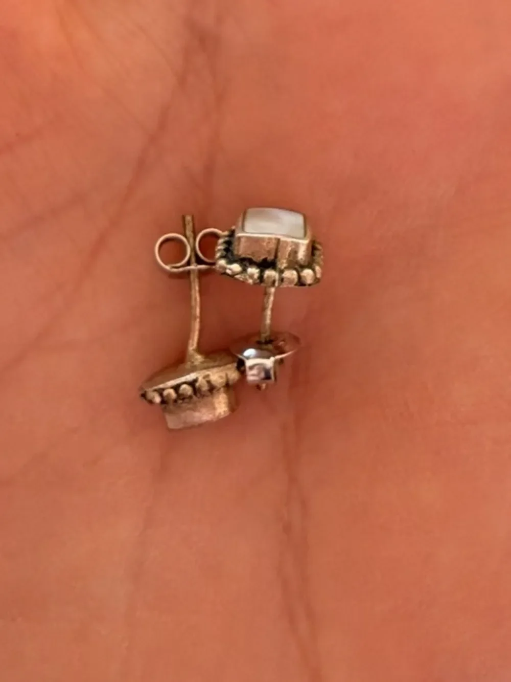 Moonstone stud earrings